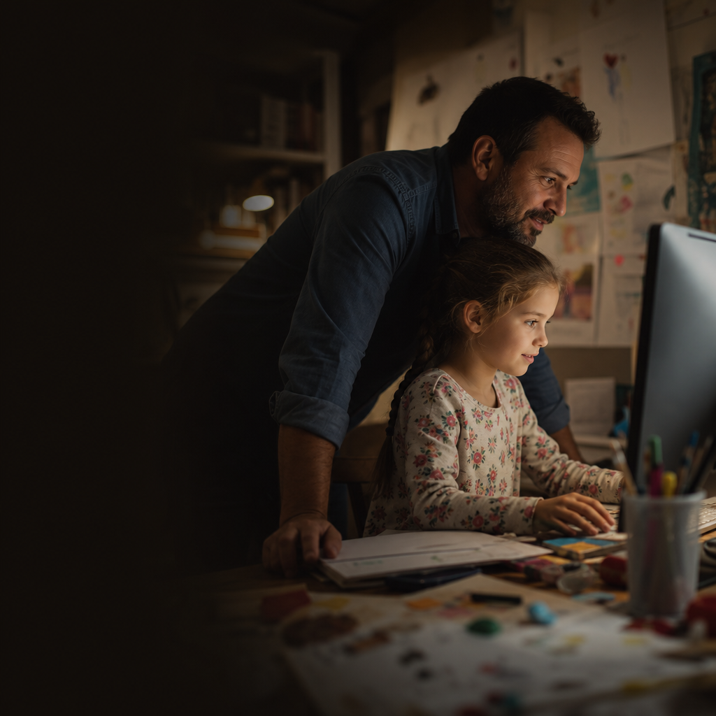 Family using Fios at home